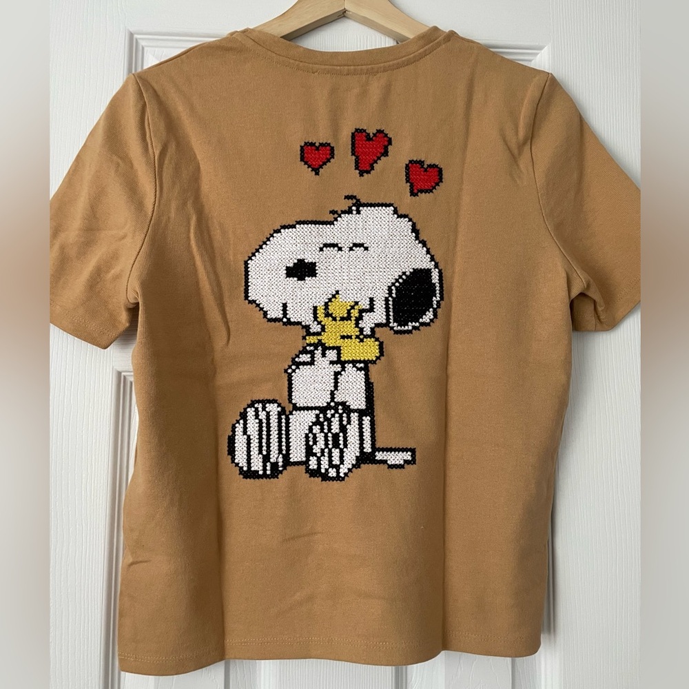ZARA Women’s Snoopy and Woodstock Embroidered T Shirt - Picture 5 of 8